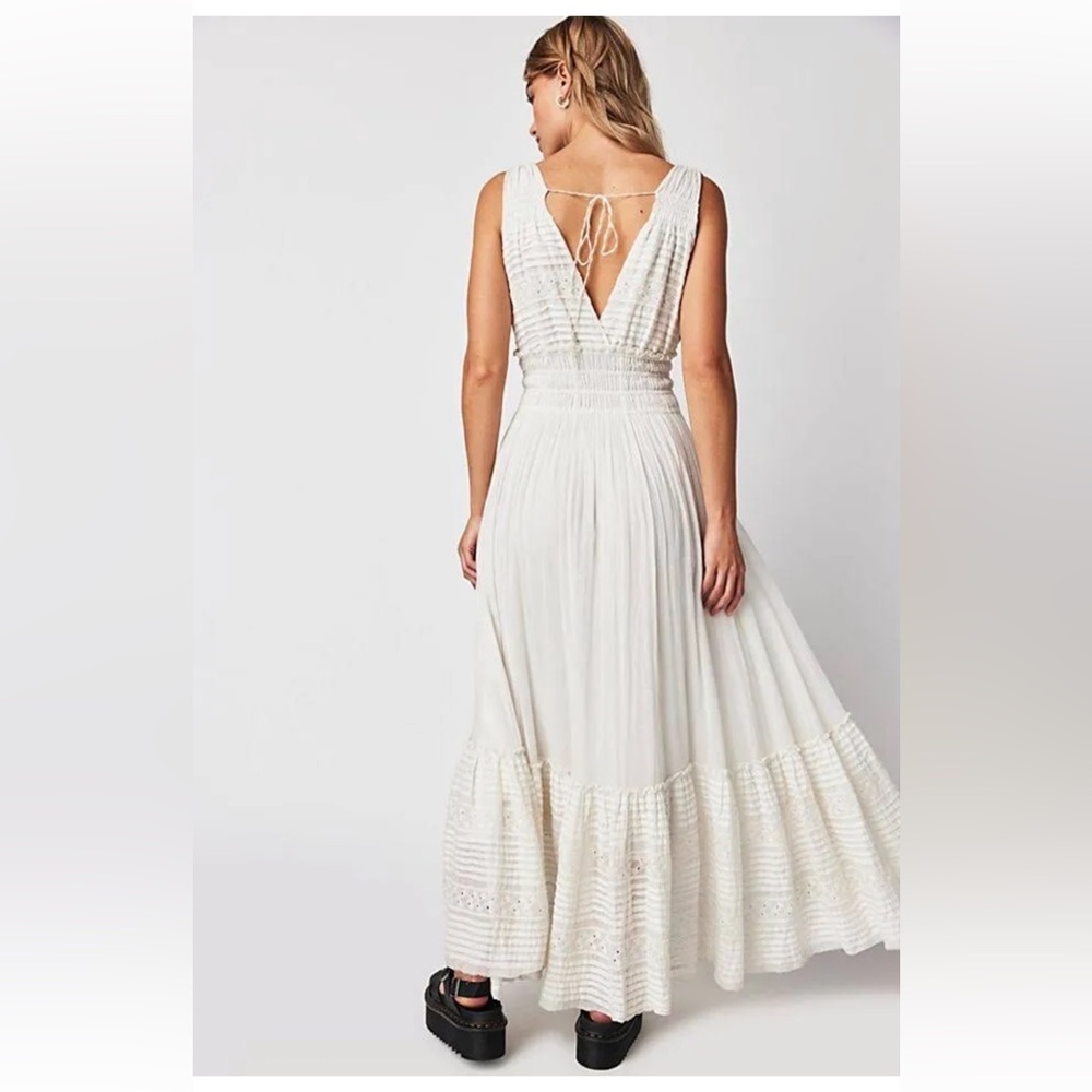 Free People Alessia Maxi Dress size Medium M white Lace white boho - Picture 3 of 5